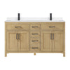 Custom image for Whitewashed Oak with Brushed Gold Trim / Giotto Quartz / No Mirror