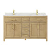 Custom image for Whitewashed Oak with Brushed Gold Trim / White Quartz / No Mirror