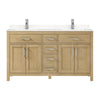 Custom image for Whitewashed Oak with Brushed Nickel Trim / Carrara Cultured Marble / No Mirror
