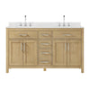Custom image for Whitewashed Oak with Brushed Nickel Trim / Carrara Cultured Marble / No Mirror