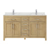 Custom image for Whitewashed Oak with Brushed Nickel Trim / Giotto Quartz / No Mirror