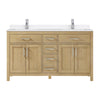 Custom image for Whitewashed Oak with Brushed Nickel Trim / White Quartz / No Mirror