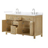 Custom image for Whitewashed Oak with Brushed Nickel Trim / White Quartz / No Mirror
