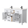 Custom image for White with Matte Black Trim / Carrara Cultured Marble / No Mirror