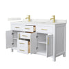 Custom image for White with Brushed Gold Trim / Giotto Quartz / No Mirror