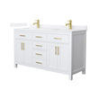 Custom image for White with Brushed Gold Trim / White Quartz / No Mirror