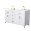 Custom image for White with Brushed Gold Trim / White Quartz / No Mirror