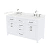 Custom image for White with Brushed Nickel Trim / Carrara Cultured Marble / No Mirror