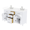 Custom image for White with Brushed Nickel Trim / White Cultured Marble / No Mirror