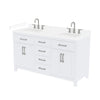 Custom image for White with Brushed Nickel Trim / White Cultured Marble / No Mirror