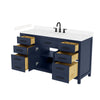 Custom image for Dark Blue with Matte Black Trim / Carrara Cultured Marble / No Mirror