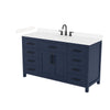 Custom image for Dark Blue with Matte Black Trim / Carrara Cultured Marble / No Mirror