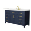 Custom image for Dark Blue with Brushed Gold Trim / Giotto Quartz / No Mirror