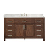 Custom image for Dark Walnut with Brushed Nickel Trim / Carrara Cultured Marble / No Mirror