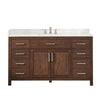 Custom image for Dark Walnut with Brushed Nickel Trim / White Cultured Marble / No Mirror
