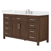 Custom image for Dark Walnut with Brushed Nickel Trim / White Quartz / No Mirror