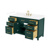 Custom image for Green with Brushed Gold Trim / White Cultured Marble / No Mirror