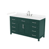 Custom image for Green with Brushed Nickel Trim / Carrara Cultured Marble / No Mirror