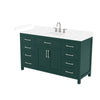 Custom image for Green with Brushed Nickel Trim / White Cultured Marble / No Mirror