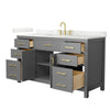 Custom image for Dark Gray with Brushed Gold Trim / Giotto Quartz / No Mirror