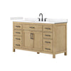 Custom image for Whitewashed Oak with Matte Black Trim / Carrara Cultured Marble / No Mirror