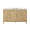 Custom image for Whitewashed Oak with Brushed Gold Trim / Giotto Quartz / No Mirror