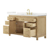 Custom image for Whitewashed Oak with Brushed Gold Trim / Giotto Quartz / No Mirror