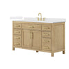 Custom image for Whitewashed Oak with Brushed Gold Trim / White Cultured Marble / No Mirror