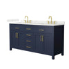 Custom image for Dark Blue with Brushed Gold Trim / Giotto Quartz / No Mirror