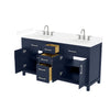 Custom image for Dark Blue with Brushed Nickel Trim / White Cultured Marble / No Mirror