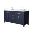 Custom image for Dark Blue with Brushed Nickel Trim / White Quartz / No Mirror