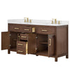 Custom image for Dark Walnut with Brushed Gold Trim / Giotto Quartz / No Mirror