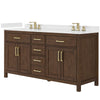 Custom image for Dark Walnut with Brushed Gold Trim / Giotto Quartz / No Mirror