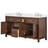 Custom image for Dark Walnut with Brushed Nickel Trim / White Quartz / No Mirror