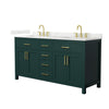 Custom image for Green with Brushed Gold Trim / Giotto Quartz / No Mirror