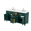 Custom image for Green with Brushed Nickel Trim / Carrara Cultured Marble / No Mirror