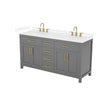 Custom image for Dark Gray with Brushed Gold Trim / Carrara Cultured Marble / No Mirror