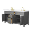 Custom image for Dark Gray with Brushed Gold Trim / White Quartz / No Mirror