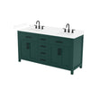 Custom image for Green with Matte Black Trim / White Cultured Marble / No Mirror