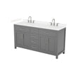 Custom image for Dark Gray with Brushed Nickel Trim / Carrara Cultured Marble / No Mirror
