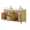 Custom image for Whitewashed Oak with Matte Black Trim / Carrara Cultured Marble / No Mirror
