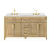 Custom image for Whitewashed Oak with Brushed Gold Trim / Giotto Quartz / No Mirror