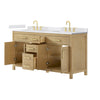 Custom image for Whitewashed Oak with Brushed Gold Trim / White Cultured Marble / No Mirror