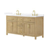Custom image for Whitewashed Oak with Brushed Gold Trim / White Quartz / No Mirror