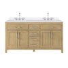 Custom image for Whitewashed Oak with Brushed Nickel Trim / White Quartz / No Mirror
