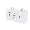 Custom image for White with Matte Black Trim / Carrara Cultured Marble / No Mirror