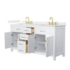 Custom image for White with Brushed Gold Trim / Giotto Quartz / No Mirror