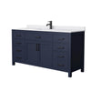 Custom image for Dark Blue with Matte Black Trim / White Cultured Marble / No Mirror