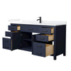 Custom image for Dark Blue with Matte Black Trim / White Quartz / No Mirror