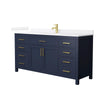 Custom image for Dark Blue with Brushed Gold Trim / White Quartz / No Mirror